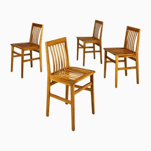 Modern Italian Wooden Milano Chairs attributed to Aldo Rossi for Molteni, 1987, Set of 4