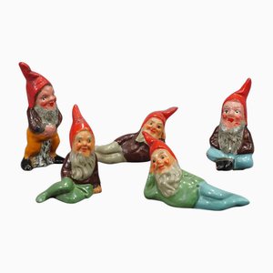 Petits Nains de Jardin en Terre Cuite, Allemagne, 1950s, Set de 5