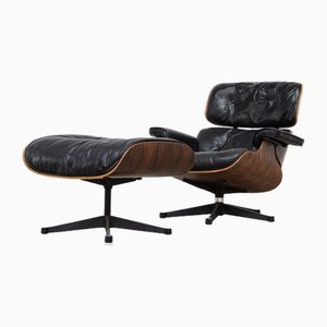 Sessel mit Fußhocker von Eames für Herman Miller, 2er Set