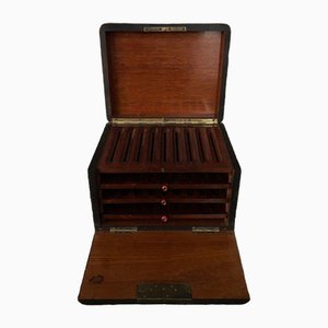 Boîte à Cigares Napoléon III en Verre Grossissant 19ème Siècle