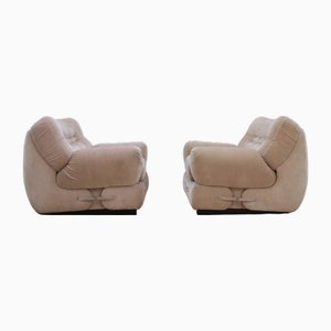 Set of Vintage Velvet Armchairs by Guido Faleschini, 1970s