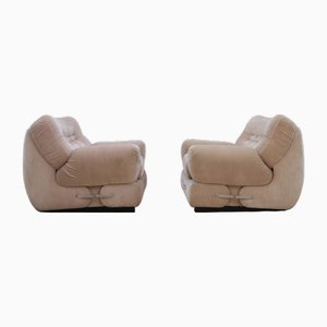 Vintage Velvet Armchairs by Guido Faleschini, 1970s, Set of 2