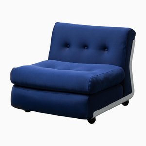 Fauteuil Amanta en Tissu Bleu par Mario Bellini pour B&b Italia, 1970s