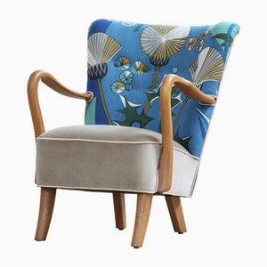 Armchairs in Print by Dagmar Lodén, Set of 2