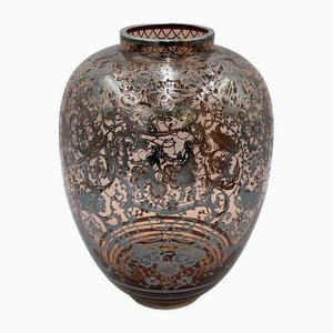 Art Deco Vase mit Silberauflage, 1930er