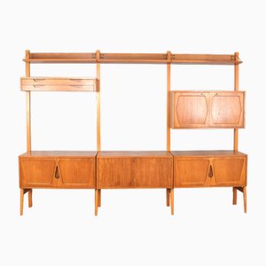 Console Murale Mid-Century en Teck par Kjell Riise pour Rival Brodrene Jatogs, 1960s, Set de 3