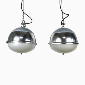 Industrial Spherical Mirror Lights Sp400x° from Hellux HLX Germany, 1960s, Set of 2