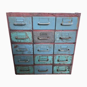 Industrial Metal Cabinets with Drawers, 1950s