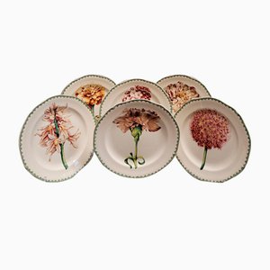 Gien Porcelain Plates by Pierre Frey, Set of 6
