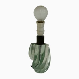 Lámpara de mesa pequeña escultural de vidrio, años 40