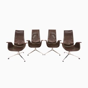FK6725 Leather Chairs by Preben Fabricius & Jørgen Kastholm for Kill International, 1960s, Set of 4