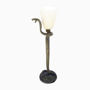 Lámpara de mesa o de pie Snake Art Déco de bronce al estilo de Edgar Brandt para Daum