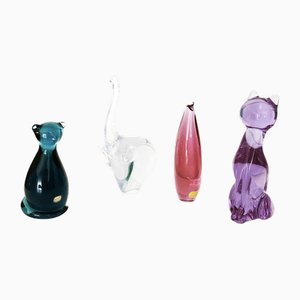 Murano Tierfiguren, 1960er, 4 . Set