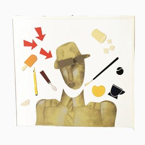 Emilio Tadini, Collage, 1980s, Masonite