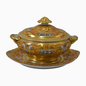 Saucière en porcelaine peinte à la main avec de la poudre d'or Vista Alegre