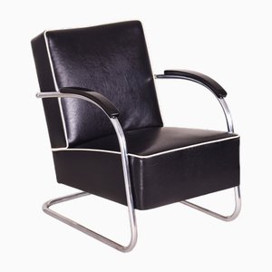 Bauhaus Armchair in Chrome and Leather from Mücke Melder, 1930s