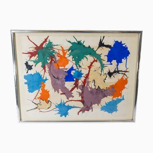 Composición abstracta, Gouache sobre papel, años 80