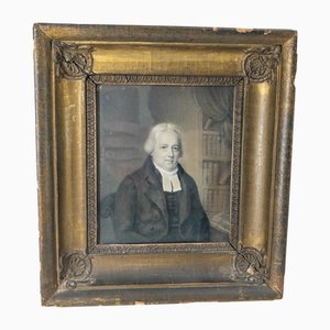 American or European Artist, Portrait of a Gentleman, 1800s, Pastel, Framed