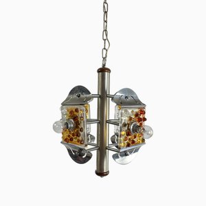 Vintage 4-Light Murano Glass Chandelier in the style of Mazzega, 1970s