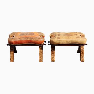 Moroccan Handcrafted Camel Stools, 1980s, Set of 2