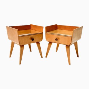 Mid-Century Modern Birch Nightstands by Cor Alons for Gouda Den Boer, 1940s, Set of 2