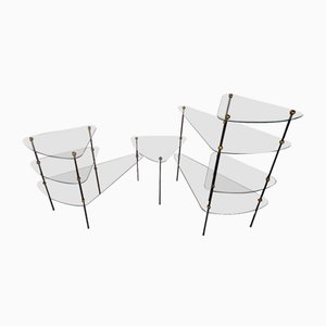 Vintage Modular Glass Shelf, 1950s, Set of 8