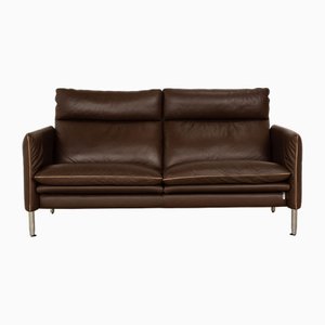 Porto Leather Three Seater Brown Dark Brown Sofa from Erpo