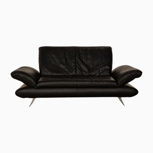 Leather Two Seater Black Sofa from Koinor Rossini