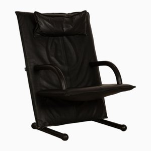 Leather Armchair T-Series Black by Burkhard Vogtherr for Arflex