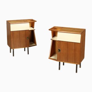 Vintage Bedside Tables in Walnut, Italy, 1960s, Set of 2