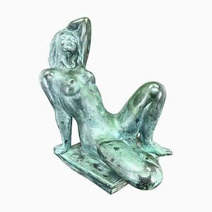 Grande scultura in bronzo di donne nude, anni '30