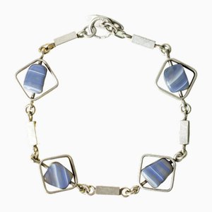 Bracciale in argento e agata di Arvo Saarela, anni '60