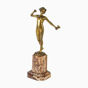 Art Deco Bronzeskulptur von Brandel, 1930er