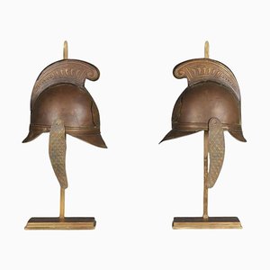 Lámparas de mesa del siglo XX hechas con medio casco. Juego de 2