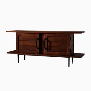 Sideboard aus Eiche & Schmiedeeisen von Jean Touret & Les Artisans De Marolles, Frankreich, 1950er