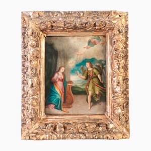 Annunciation, Oil on Copper, 1600s, Framed