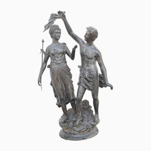 Estatua de los amantes de bronce italiano de Garden Art