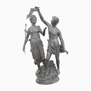 Garden Art Italian Bronze Lovers Statue