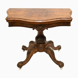 Victorian Card Table in Burr & Walnut, 1880s