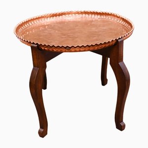 Bohemian Mahogany Copper Coffee Table, 1920s