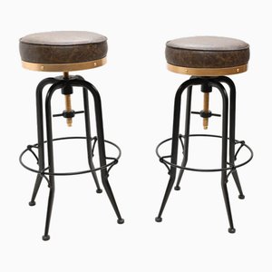 Mid-Century Bar Stools in Cast Iron, 1960s, Set of 2