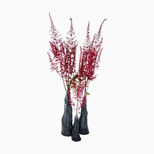 Vases en Acrylique Anthracite par Daan De Wit, Set de 3