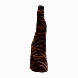 Petit Vase en Bambou Brûlé par Dan De Wit