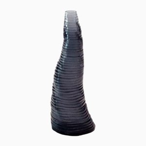 Small Handmade Stratum Tempus Anthracite Acrylic Vase by Daan De Wit