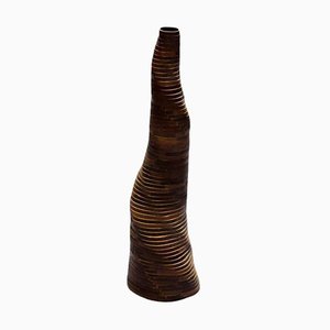 Mittelgroße Vase aus gebranntem Bambus von Daan De Wit