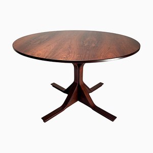 Round Rosewood Dining Table Mod. 522 by Gianfranco Frattini for Bernini 1960s