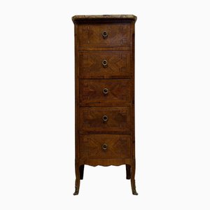 Antique High Chest of Drawers in Walnut and Oak