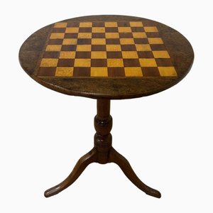 Antique English Chess Table in Walnut