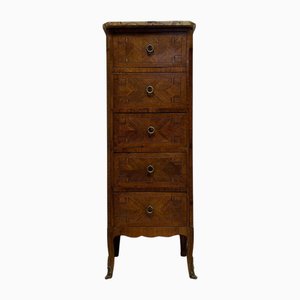 Antique High Chest of Drawers in Walnut and Oak