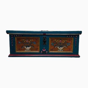Antique Hand-Painted Chest in Oak, 1800s
